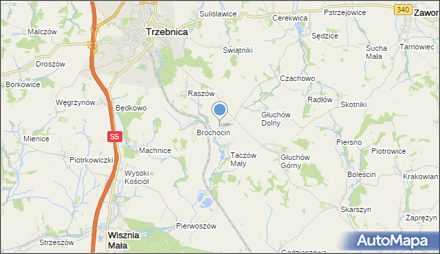 mapa Taczów Wielki, Taczów Wielki na mapie Targeo